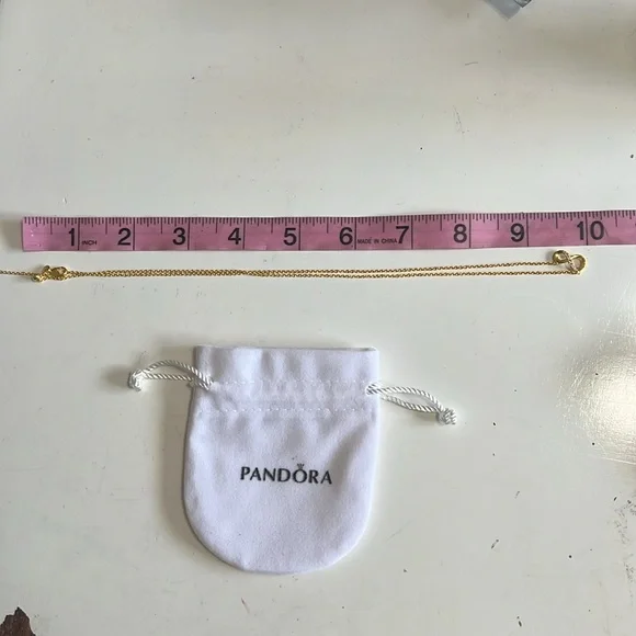 Pandora Collier Gold and Cubic Zirconia Infinity Necklace New - Picture 5 of 8